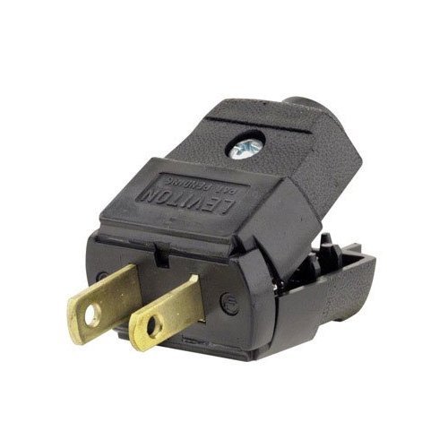 Leviton 101-EP 15 Amp, 125 Volt, Residential Grade, Polarized, Non-Grounding Plug, Black - 10 Pack