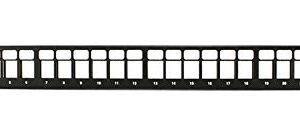 Leviton 49255-H24 QuickPort Patch Panel, 24-Port, 1RU, Cable Management Bar Included, Black