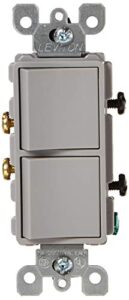leviton 5634-gy 15 amp, 120/277 volt, decora brand style single-pole, ac combination switch, commercial grade, grounding, gray