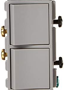 Leviton 5634-GY 15 Amp, 120/277 Volt, Decora Brand Style Single-Pole, AC Combination Switch, Commercial Grade, Grounding, Gray