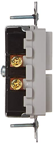 Leviton 5634-GY 15 Amp, 120/277 Volt, Decora Brand Style Single-Pole, AC Combination Switch, Commercial Grade, Grounding, Gray