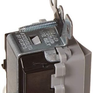 Leviton 5634-GY 15 Amp, 120/277 Volt, Decora Brand Style Single-Pole, AC Combination Switch, Commercial Grade, Grounding, Gray