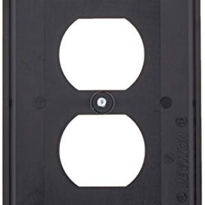 Leviton PJ8-E 1-Gang, 1-Duplex, Midway Nylon Wallplate, Midway Size, Black (Pack of 5)