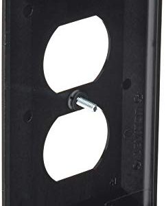 Leviton PJ8-E 1-Gang, 1-Duplex, Midway Nylon Wallplate, Midway Size, Black (Pack of 5)