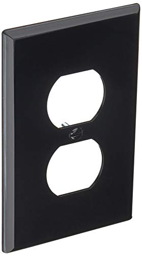 Leviton PJ8-E 1-Gang, 1-Duplex, Midway Nylon Wallplate, Midway Size, Black (Pack of 5)