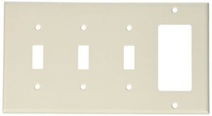 leviton p326-w 4-gang 3-toggle 1-decora/gfci device combination wallplate, white, 10-pack