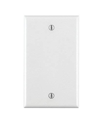 Leviton 80714-W 1-Gang No Device Blank Wallplate, Standard Size, Thermoplastic Nylon, Box Mount, 25-Pack, White, 25 Count