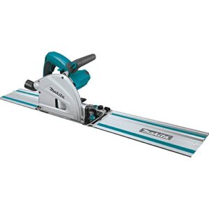 makita sp6000j1 6-1/2″ plunge circular saw kit, with stackable tool case and 55″ guide rail, blue