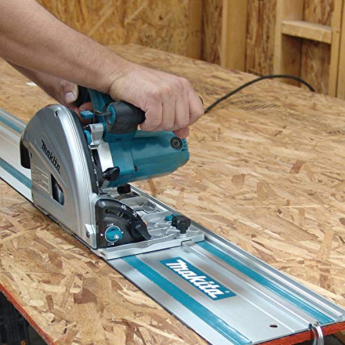 Makita SP6000J1 6-1/2" Plunge Circular Saw Kit, with Stackable Tool case and 55" Guide Rail, Blue