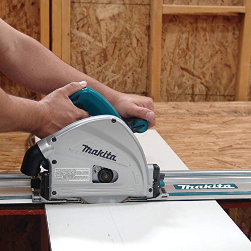 Makita SP6000J1 6-1/2" Plunge Circular Saw Kit, with Stackable Tool case and 55" Guide Rail, Blue