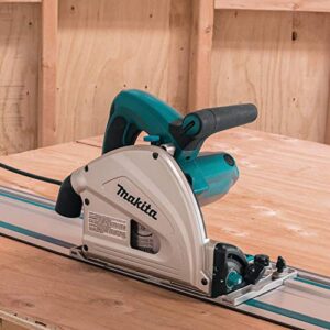 Makita SP6000J1 6-1/2" Plunge Circular Saw Kit, with Stackable Tool case and 55" Guide Rail, Blue