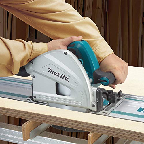 Makita SP6000J1 6-1/2" Plunge Circular Saw Kit, with Stackable Tool case and 55" Guide Rail, Blue