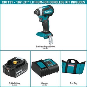 Makita XDT131 18V LXT® Lithium-Ion Brushless Cordless Impact Driver Kit (3.0Ah)