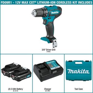 Makita FD09R1 12V max CXT® Lithium-Ion Cordless 3/8" Driver-Drill Kit (2.0Ah)