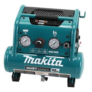 makita mac100q quiet series, 1/2 hp, 1 gallon compact, oil-free, electric air compressor