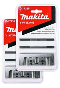 makita 2 pack 8 pc – 3 1 4 planer blade double edge set for planers – cutting for hard wood – 3-1/4″ tungsten carbide | 2-piece blade