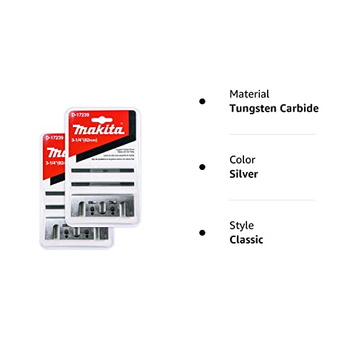 Makita 2 Pack 8 Pc - 3 1 4 Planer Blade Double Edge Set For Planers - Cutting For Hard Wood - 3-1/4" Tungsten Carbide | 2-Piece Blade