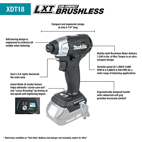 Makita CX205RB 18V LXT® Lithium-Ion Sub-Compact Brushless Cordless 2-Pc. Combo Kit (2.0Ah)