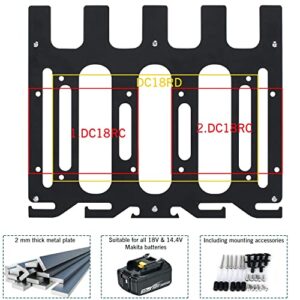 DITKOK 3 in 1 Wall Mount Shelf for Makita Battery, Holder for Makita DC18RC DC18RD Charger, Hanger for Cordless Drill Driver, Cordless Drill Charging Station