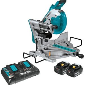 Makita XSL06PT 18V x2 LXT Lithium-Ion (36V) Brushless Cordless 10" Dual-Bevel Sliding Compound Miter Saw with Laser Kit (5.0Ah)