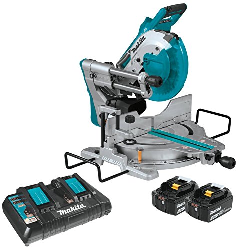 Makita XSL06PT 18V x2 LXT Lithium-Ion (36V) Brushless Cordless 10" Dual-Bevel Sliding Compound Miter Saw with Laser Kit (5.0Ah)