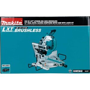 Makita XSL06PT 18V x2 LXT Lithium-Ion (36V) Brushless Cordless 10" Dual-Bevel Sliding Compound Miter Saw with Laser Kit (5.0Ah)