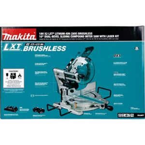 Makita XSL06PT 18V x2 LXT Lithium-Ion (36V) Brushless Cordless 10" Dual-Bevel Sliding Compound Miter Saw with Laser Kit (5.0Ah)