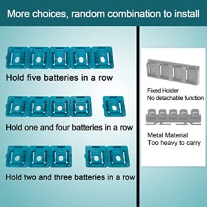 Crivnhar 5 Pack Battery Holder for Makita 18V Battery Mounts Dock Holder Fit for BL1860 BL1850 BL1840 BL1830(w/10 Screws)