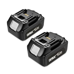 2packs upgraded 5.0ah 18v bl1850b with led replacement lithium-ion battery compatible with makita 18 volt battery for compatible makita 18v lithium-ion cordless power tools