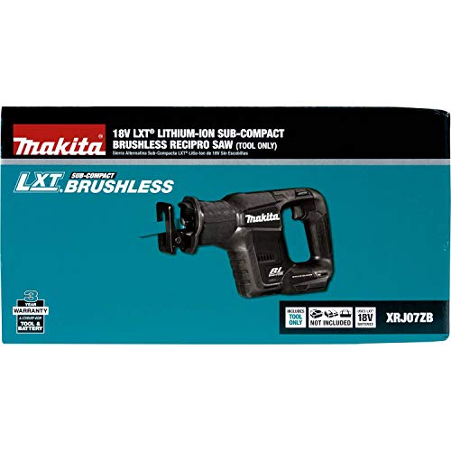 Makita XRJ07ZB 18V LXT Lithium-Ion Sub-Compact Brushless Cordless Recipro Saw, Tool Only