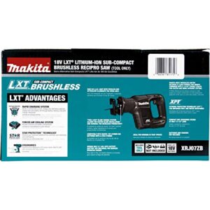 Makita XRJ07ZB 18V LXT Lithium-Ion Sub-Compact Brushless Cordless Recipro Saw, Tool Only