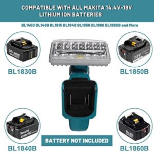 18W 2000LM Cordless LED Work Light Powered by Makita 14.4V 18V Lithium Ion Batteries BL1850 BL1840 BL1830 BL1820 YEX-BUR Outdoor Jobsite Lighting Spotlight FloodLight with 5V 2.1A USB Port