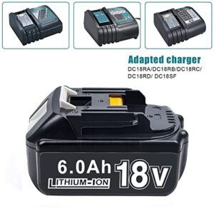 DTK 2Packs 6.0Ah Battery Replacement for Makita 18V Battery BL1860B BL1850B BL1840B BL1830B BL1820B