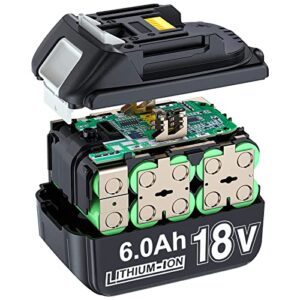 DTK 2Packs 6.0Ah Battery Replacement for Makita 18V Battery BL1860B BL1850B BL1840B BL1830B BL1820B