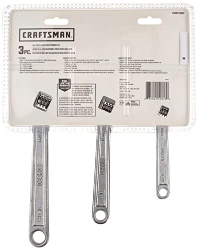 CRAFTSMAN Adjustable Wrench Set, 3-Piece (CMMT12001)