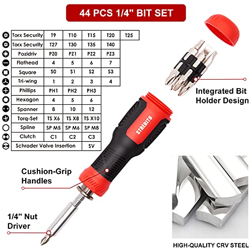 STREBITO Precision Screwdriver Set 191-Piece Multi-Bit Screwdriver 1/4 Inch Nut Driver Home Improvement Tool Electronic Repair Kit for Computer, iPhone, Laptop, PC, Cell Phone, PS4, Xbox, Nintendo