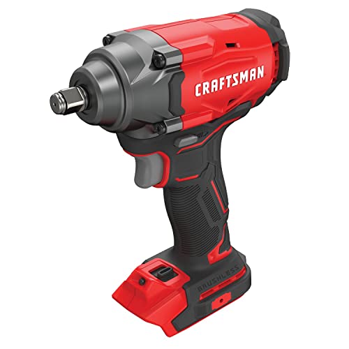 CRAFTSMAN V20 Impact Wrench, Cordless, Brushless, 1/2-Inch, Tool-Only (CMCF920B)