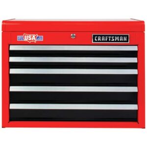 craftsman 2000 series 26-in w x 19.75-in h 5-drawer steel tool chest (red)