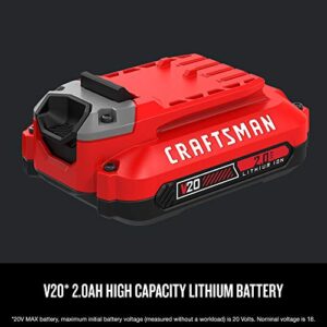 CRAFTSMAN V20 Lithium Ion Battery, 2.0-Amp Hour, 2 Pack (CMCB202-2) , Red