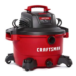 cmxevbe17594 craftsman 17594 12 gallon 6 peak hp wet/dry vac, portable shop vacuum with attachments red and black