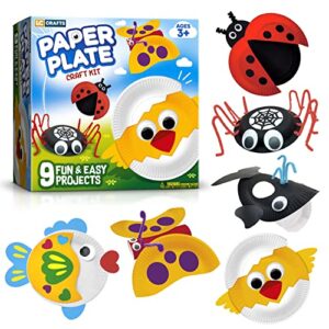 arts and crafts for toddlers, create animal crafts from paper plates, includes all supplies and instructions, best craft project kit for ages 2-5