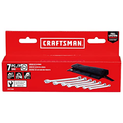 Craftsman SAE Wrench Set, 7-Piece, Includes Tool Pouch (CMMT21085)