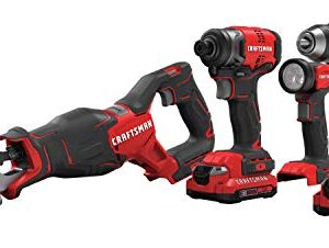 CRAFTSMAN V20 Power Tool Combo Kit, Cordless Power Tool Set, 4-Tool (CMCK420D2)