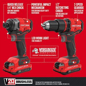 CRAFTSMAN V20 Power Tool Combo Kit, Cordless Power Tool Set, 4-Tool (CMCK420D2)