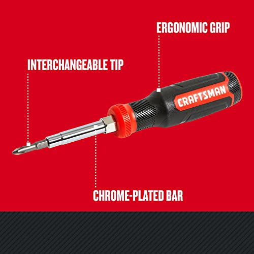 CRAFTSMAN Screwdriver, Multi-Bits 6-Way, Store Extra Bits in Handle (CMHT68000)