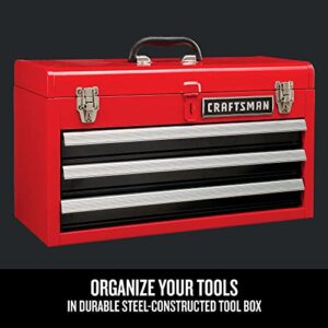 Craftsman Mechanic Tool Set, 215 Piece, Hand Box Set in Metal, 3 Drawers, Red (CMMT45303)