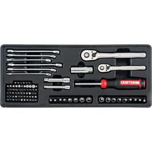 Craftsman Mechanic Tool Set, 215 Piece, Hand Box Set in Metal, 3 Drawers, Red (CMMT45303)