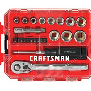 CRAFTSMAN Socket Set, Nano SAE, 3/8" Drive, 24Piece (CMMT12012)