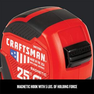 CRAFTSMAN Tape Measure, PROREACH, 25-Foot (CMHT37665S)