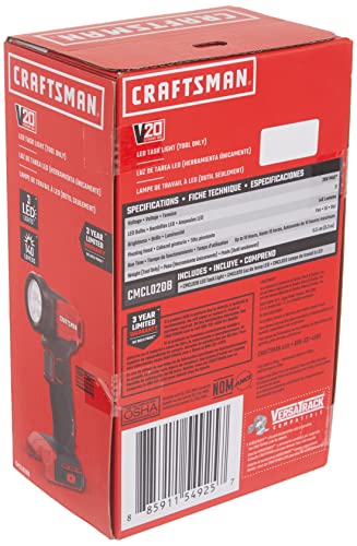 CRAFTSMAN V20* LED Work Light (Tool Only) (CMCL020B)